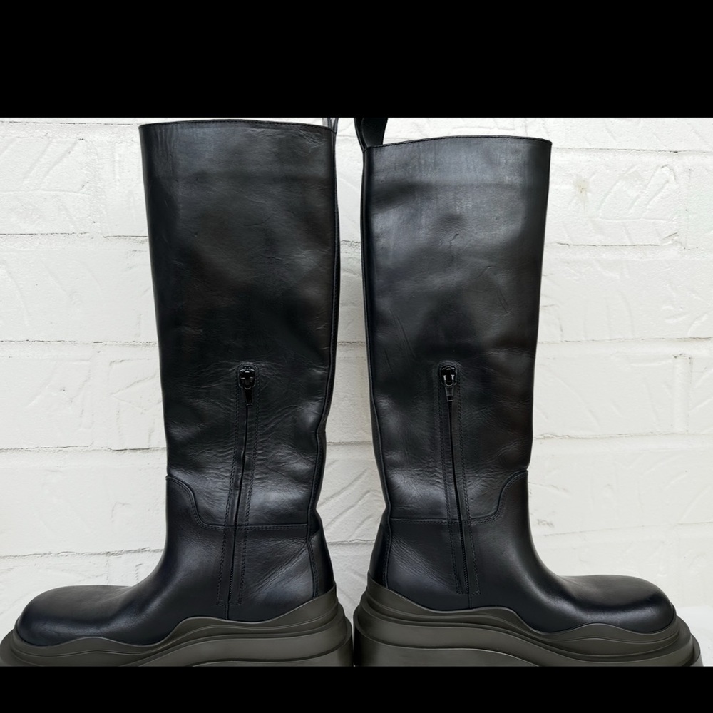 New BOTTEGA VENETA Tire Knee-High Leather Boots Size 36.5 - Picture 13 of 16
